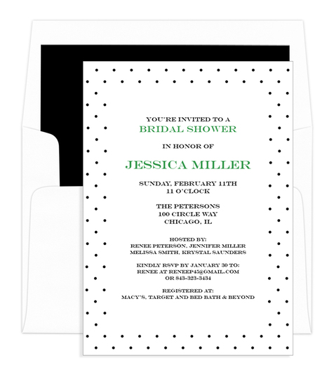Black Pin Dot Invitations